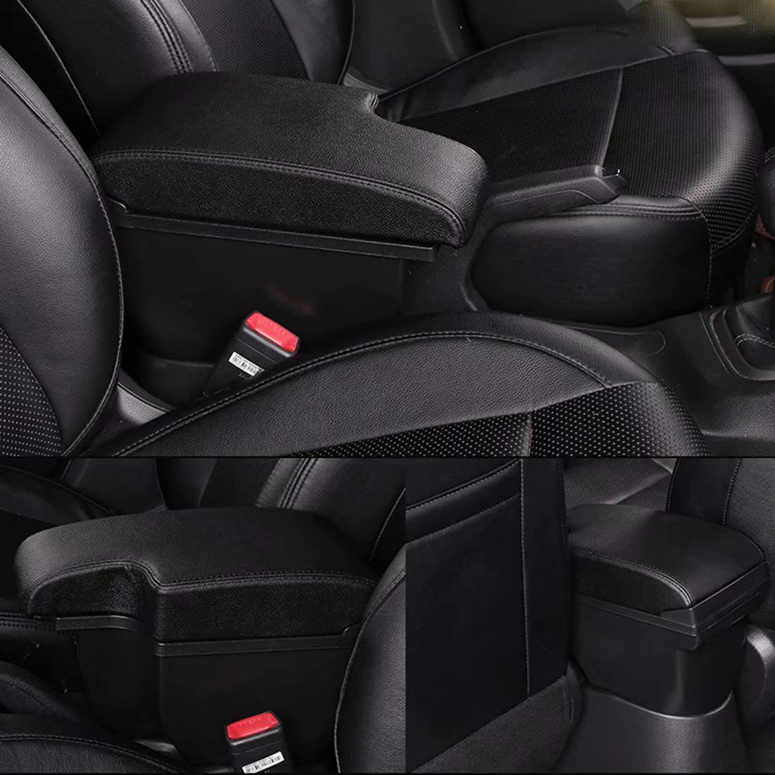 YJYWZH Doble Capa Consolas Reposabrazos Caja para Nissan Juke Reposabrazos Caja de Almacenamiento Apoyabrazos de la Consola Coche con portavasos