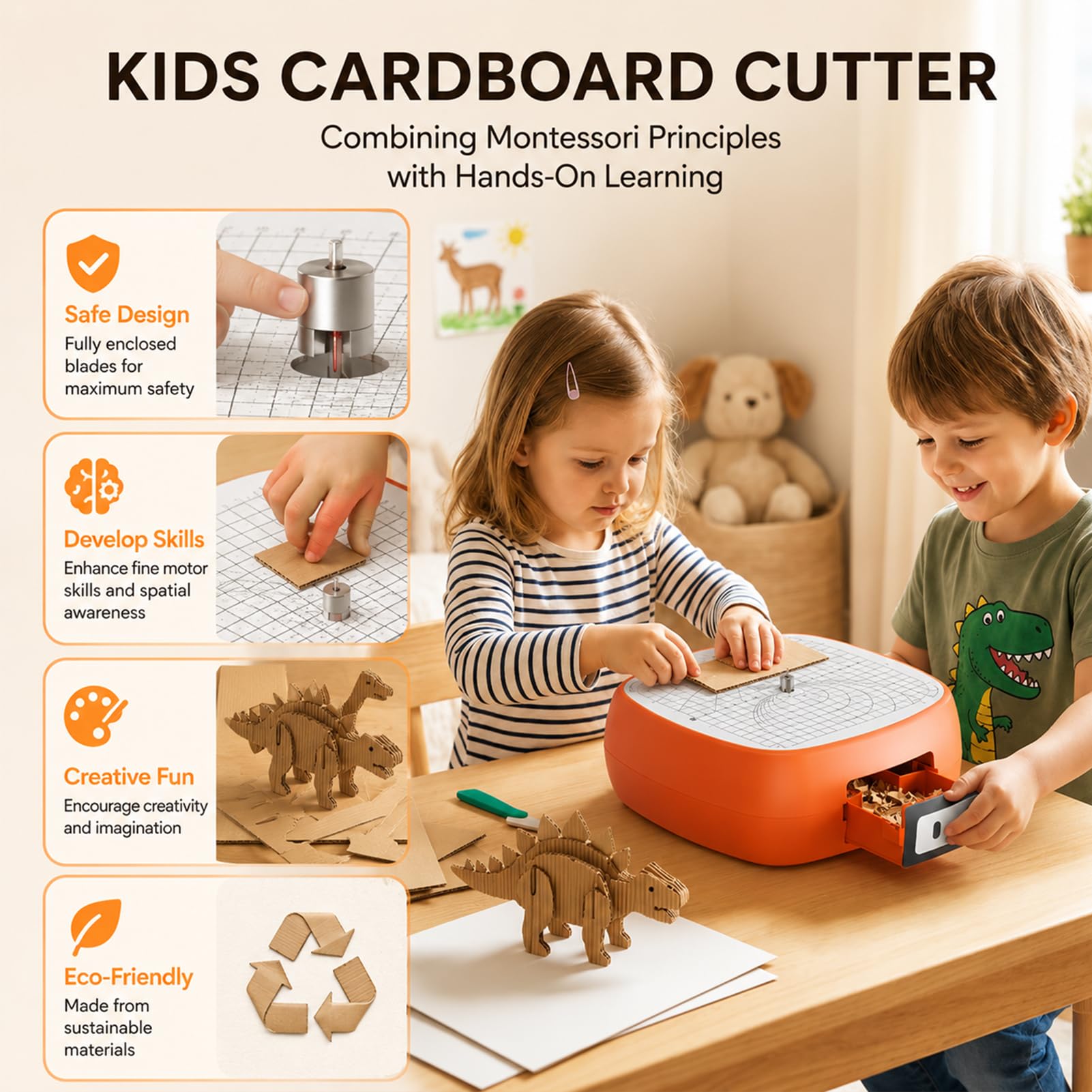 Pappschneider Für Kinder, Sichere Elektrische Diy-kappsäge, Ohne Klingen | Zum Schneiden von 3 mm dickem Karton, ideal für Bastelarbeiten wie 3D-Modelle und Schulprojekte.