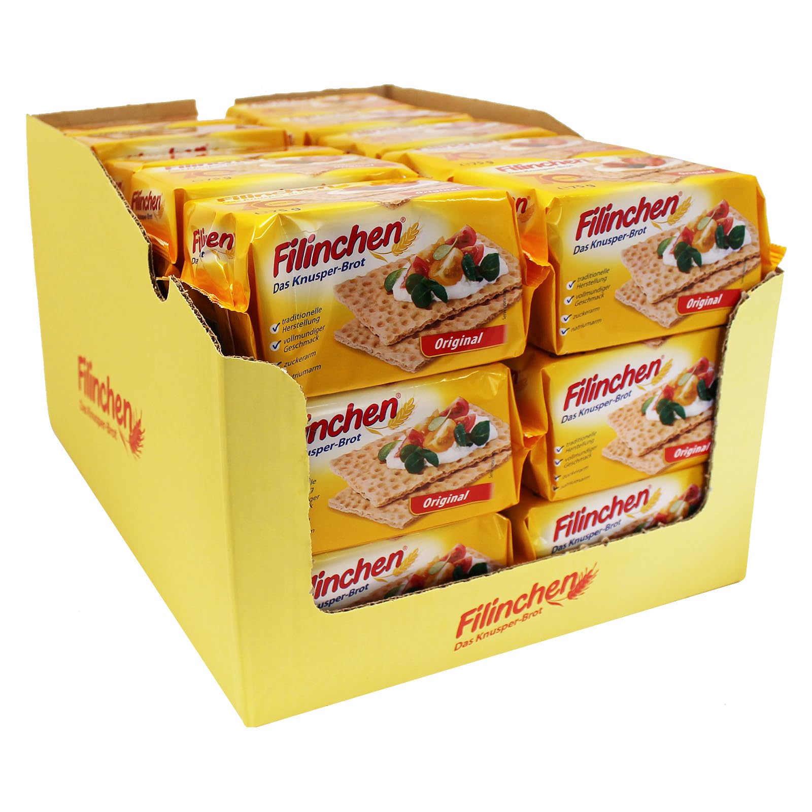 30er Sparpack Filinchen Das Knusper-Brot Original, 30 x 75 g zuckerarm und natriumarm Knäckebrot, Waffelbrot, Knusperbrot, Pausensnack