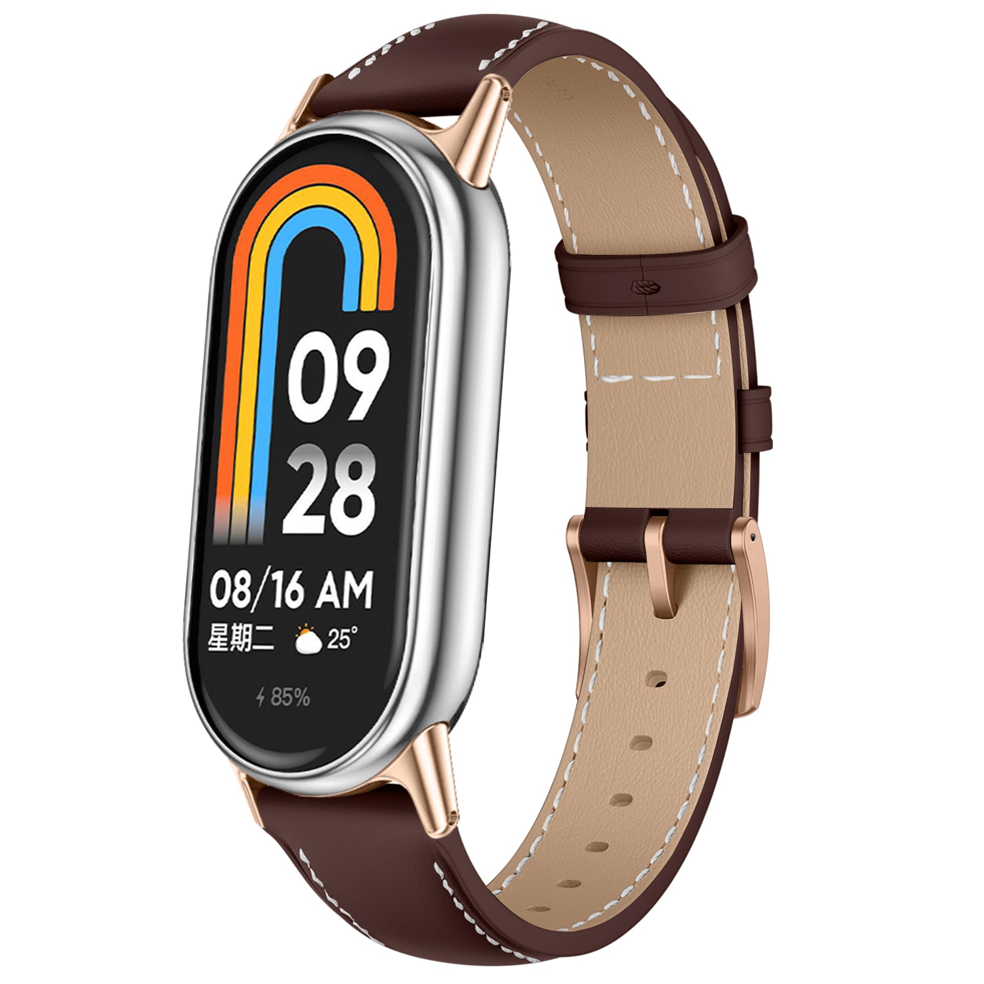 Orologio intelligente di colore oro con cinturino in silicone adatto