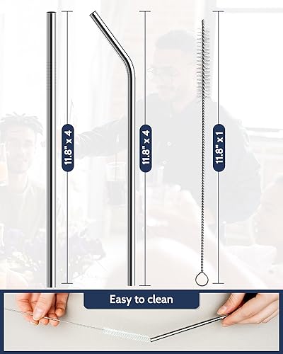 Miniatura 4 de Stanley - Pajitas de repuesto de 40 onzas, 30 onzas, 8 pajitas de metal reutilizables, reutilizables, aptas para lavavajillas con limpiador de