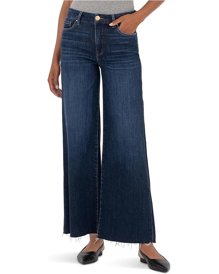KUT from the Kloth Meg High-Rise Fab Ab Wide Leg Raw Hem - Main View