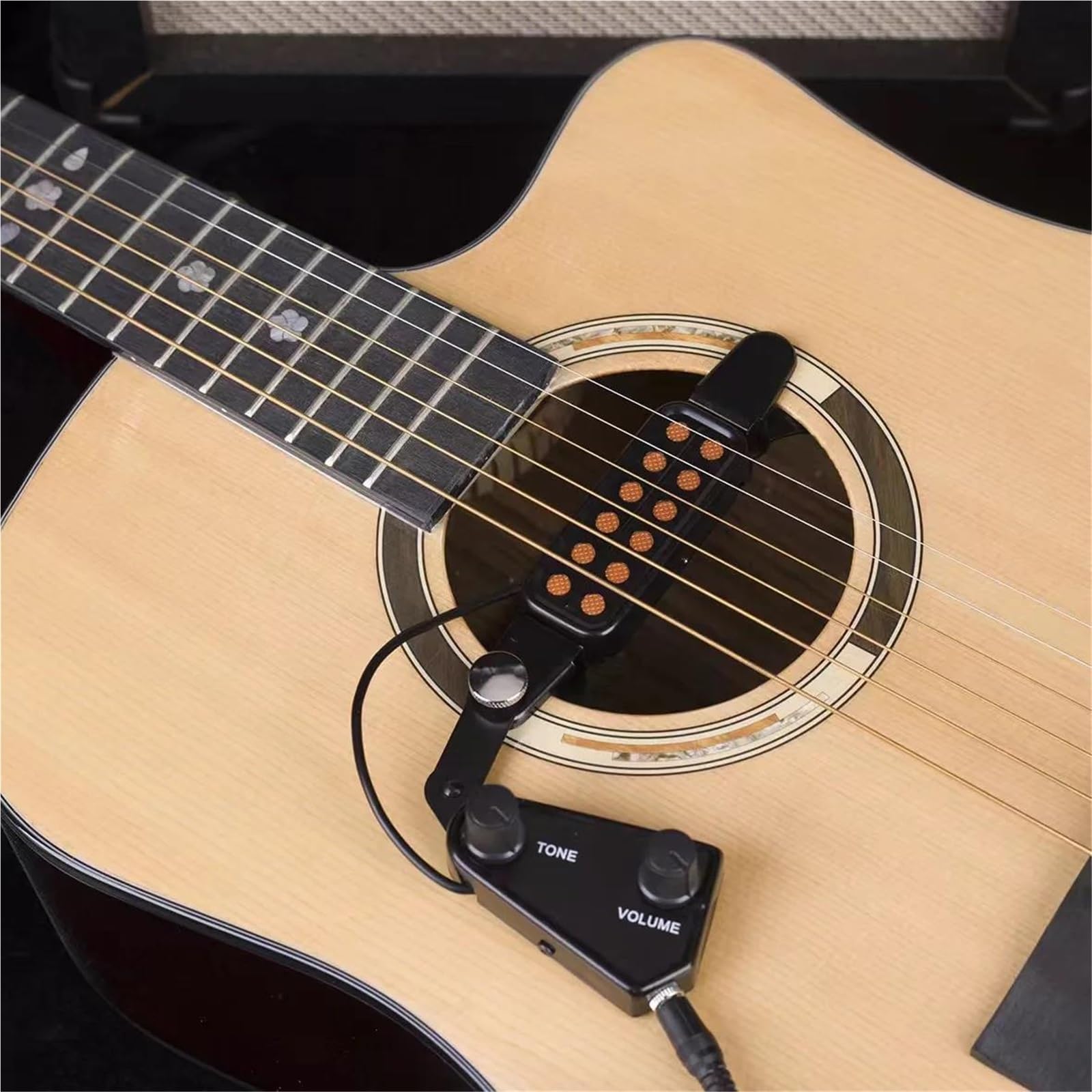 P 011 Sound Pickup 12 fori sensore magnetico con regolatore di volume per chitarra acustica Pickup Chitarra Acustica