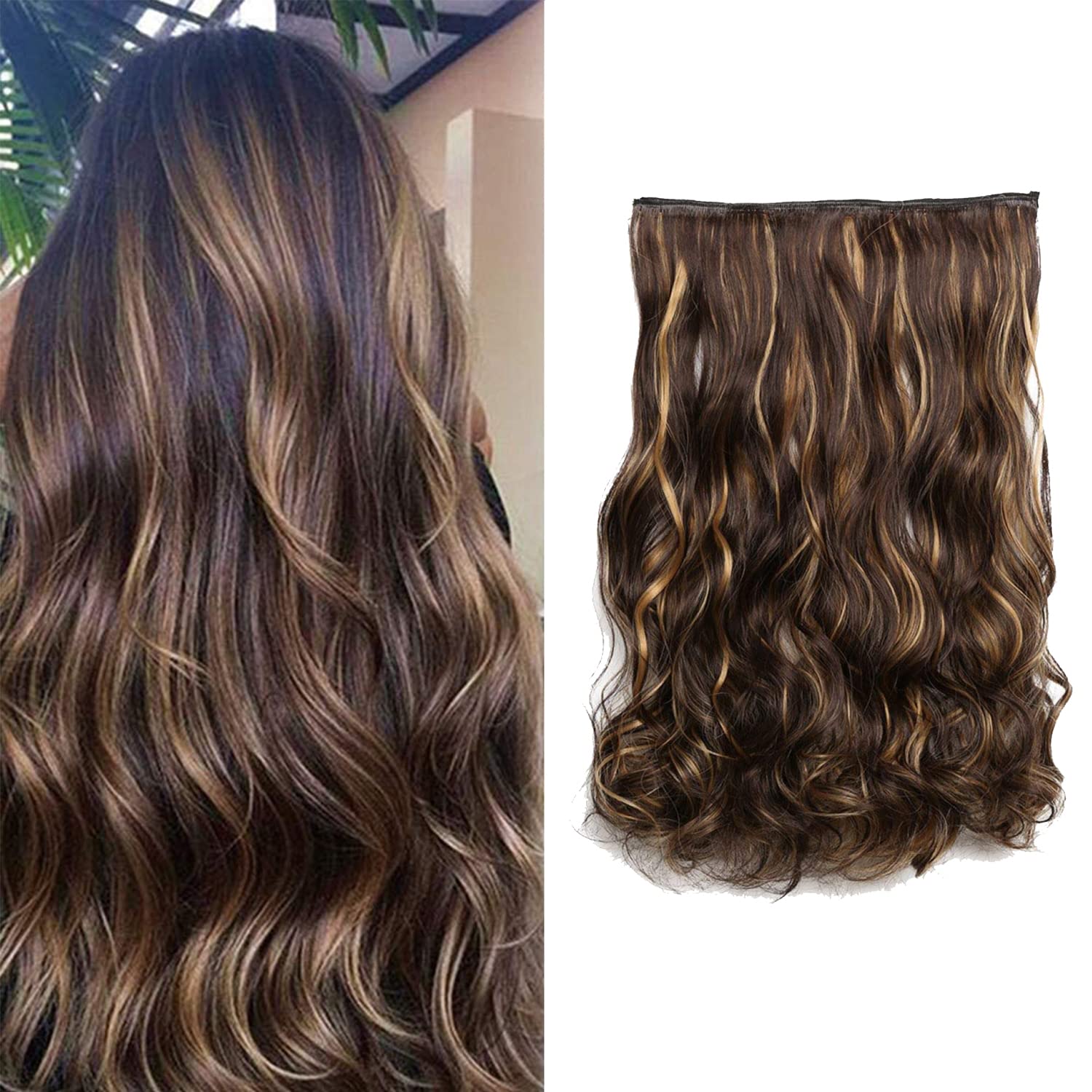 Crown Jewel Hair Extensions| Curly Hair Extensions | Curly Hair Wig for Women & Girls | Full Head Curly Wave Clips in on Synthetic Hair Extensions Hairpieces for Women & Girls HIghlights