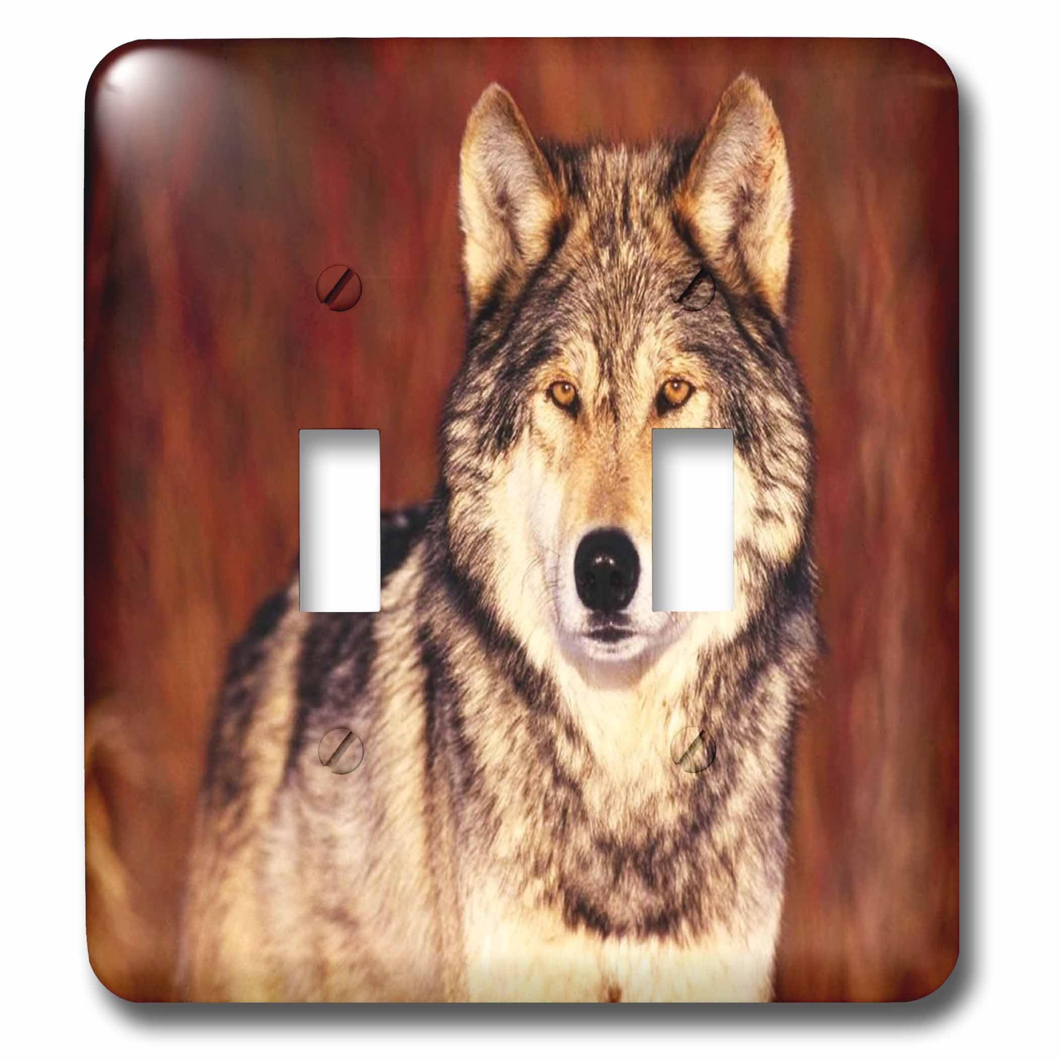 Interruptor de palanca doble decorativo de alta resistencia con lobo realista
