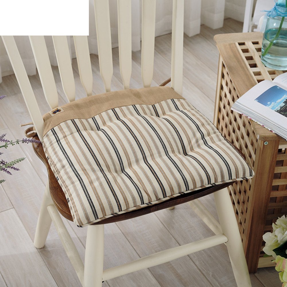 Coussin Teddy Bear en tissu rayé pour chaise de bureau étudiant