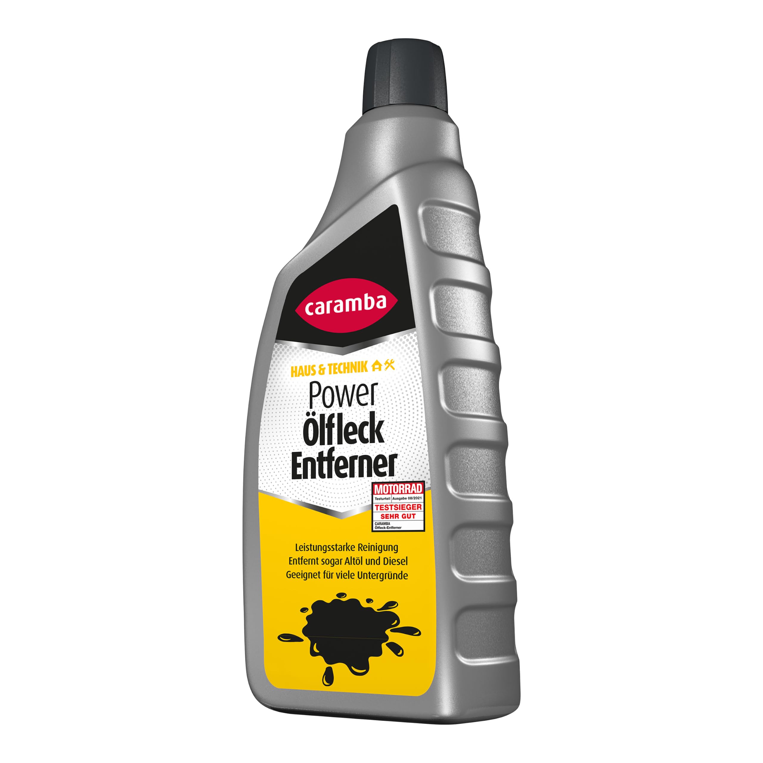 Caramba Power Ölfleck Entferner, Beseitigt Ölflecken auf Pflastersteinen, Betonstein, Textilien und mehr, für Garagenböden geeignet, Gel-Struktur, 1 l