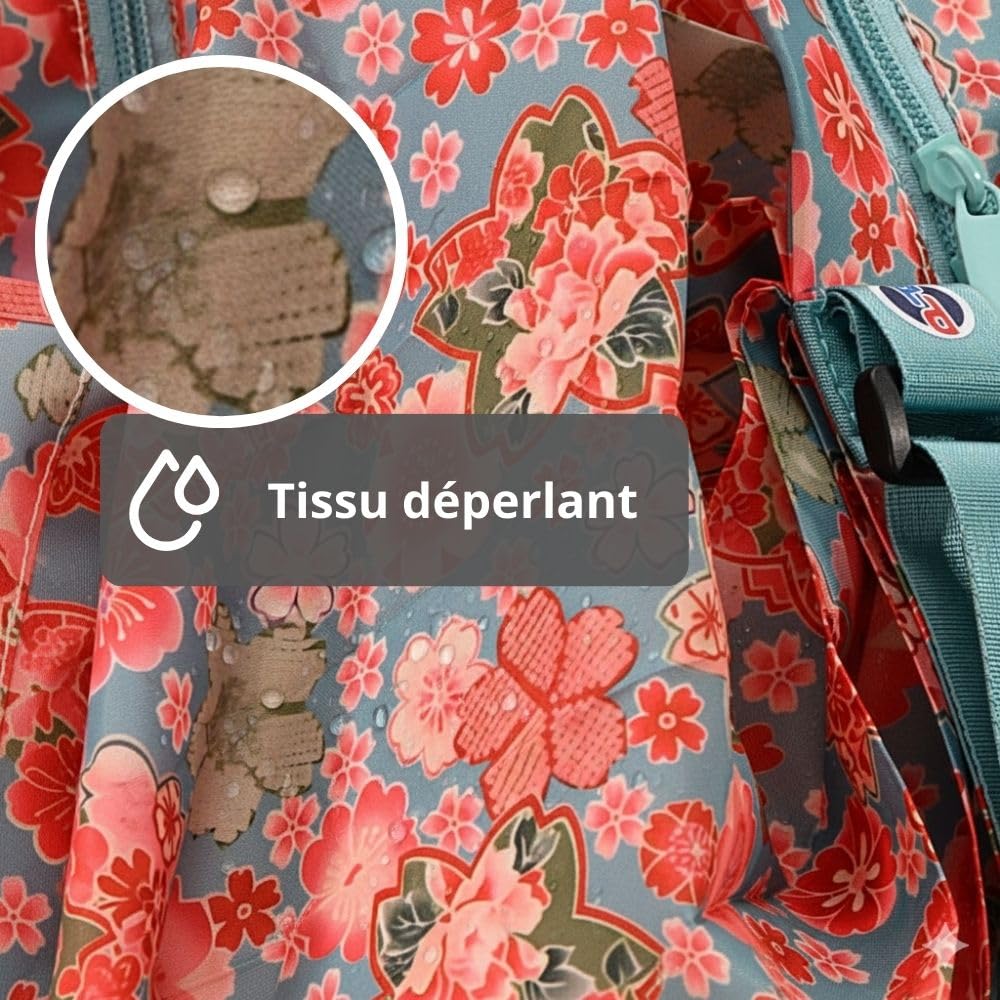 Sac à Dos Pliable & Voyage 40x30x15 – Bagage Cabine Avion Ryanair EasyJet – Sac 4 en 1 Modulable, Ultra Compact & Déperlant – Innovation Concours Lépine 2025 (Rose Bohème)