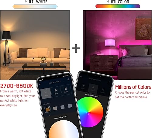 Miniatura 3 de Energizer - Bombilla LED inteligente Wi-Fi, multicolor y multicolor, 60 W, 800 lúmenes, funciona con Alexa, Google Assistant y Siri, controla desde