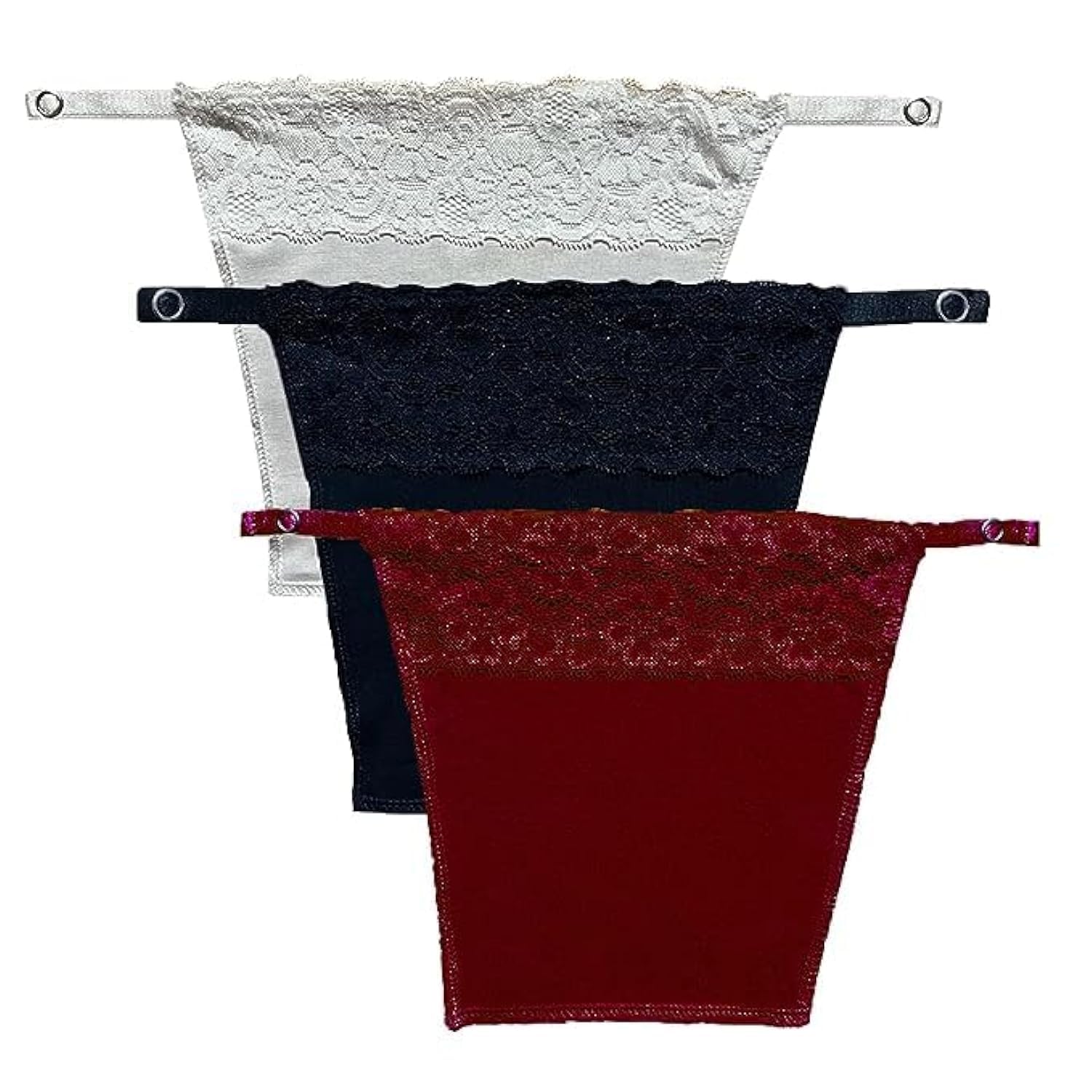 Sponsored Ad – Women's Cotton Camisole Cleavage Cover Clip-on Mock Lace Camisecret, Black, White, Maroon - One Size