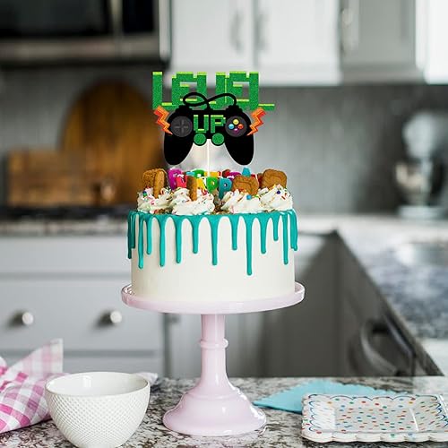 Miniatura 5 de Decoración de pastel con purpurina para decoración de cumpleaños, controlador de videojuegos, decoración de pasteles para niños y niñas, fanáticos