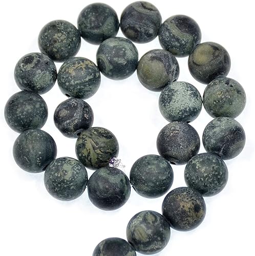 Miniatura 7 de AD Beads Hermosas cuentas sueltas redondas de piedras preciosas mate naturales de 0.157-0.472 in (0.315 in, 03 cristal transparente mate)