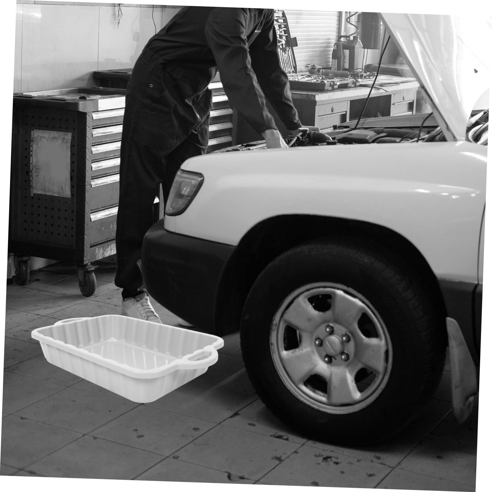 Alipis Bac de Vidange Grosse Capacité en Plastique pour Huile Moteur Accessoire Polyvalent pour Réparation et Entretien Automobile en Atelier