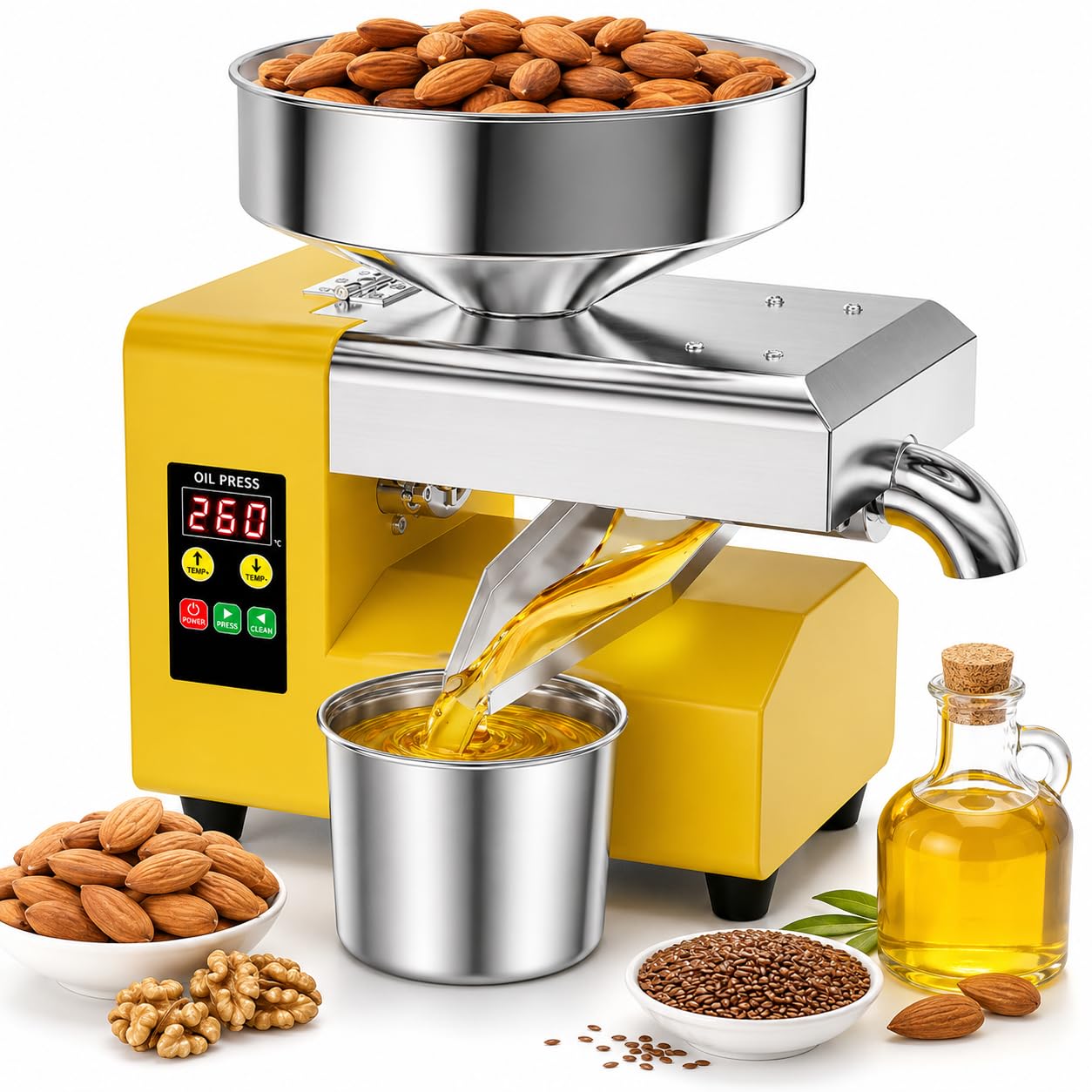 Automatic Seed Oil Press Machine, 1000w Oil Extractor Machine
