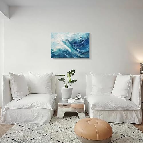 Miniatura 536 de Lienzo artístico para pared, pinturas de arte abstracto, fantasía azul, grafiti colorido sobre fondo blanco; decoración artística moderna para sala