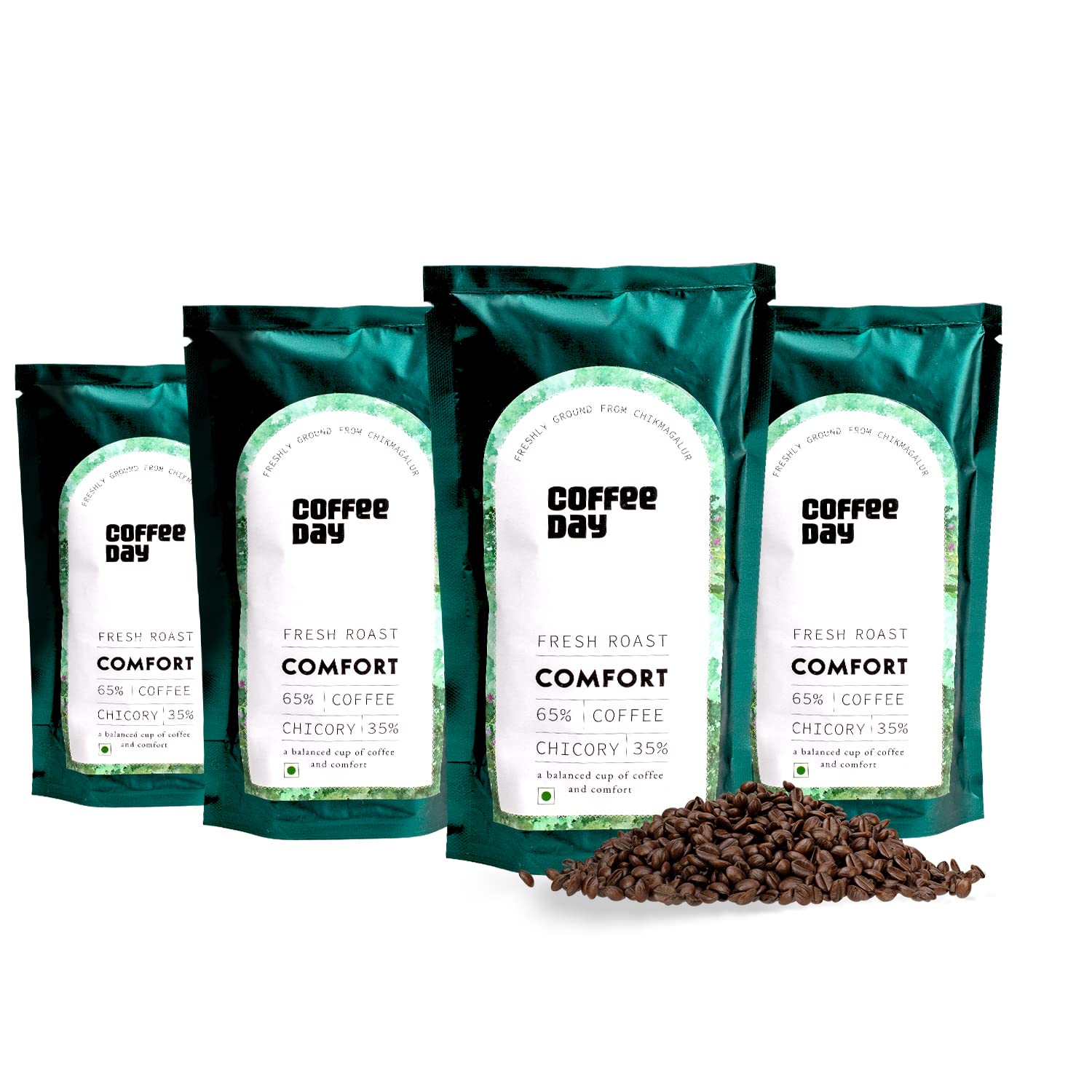 Cafe Coffee Day Comfort 200 Gm Each (Pack Of 4) | Filter Coffee Powder | 65% Coffee & 35% Chicory, Medium To Dark Roast | Ground Coffee Powder From Chikmagalur Estates, Packet