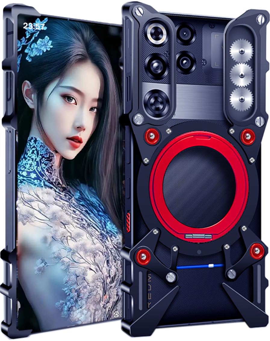 Funda de Teléfono Móvil para Nubia Redmagic 11 Pro, Carcasa para ZTE Red Magic 11 Pro+, Estuche con Marco Metálico, Armadura -Negro