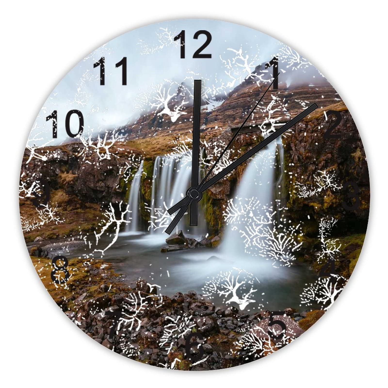 Horloge murale Kirkjufell Islande 40cm silencieuse à pile