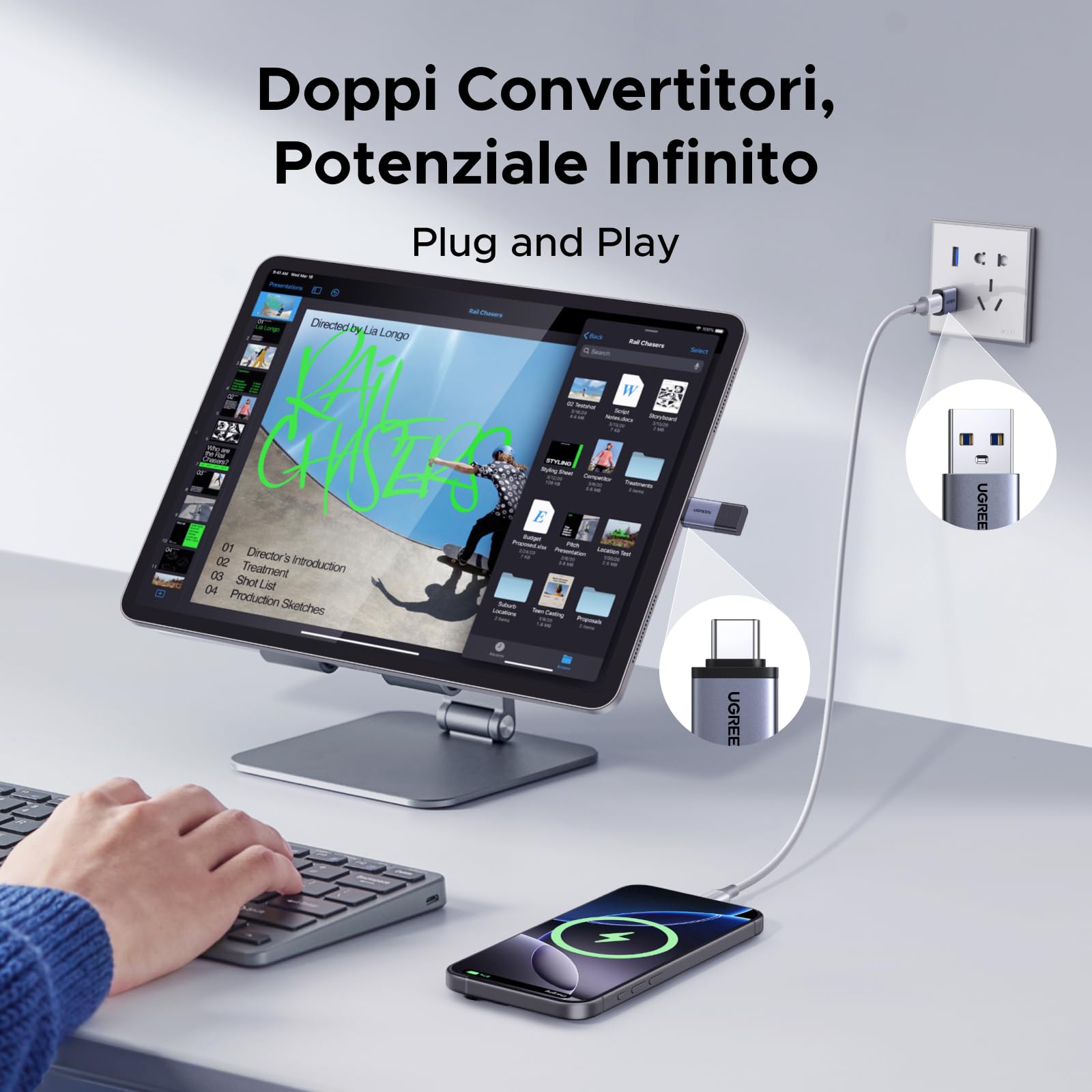 UGREEN Adattatore USB C a USB A OTG 10Gbps 4 Pezzi