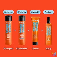 Vista 5 de Matrix Mega Sleek - Crema suavizante sin enjuague Con manteca de karité Para cabello encrespado Protector de calor Suaviza el cabello
