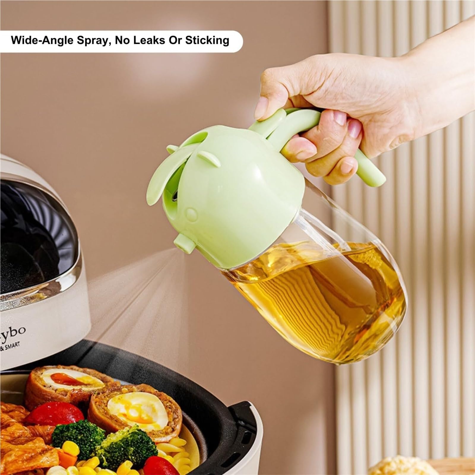 Dispensador de Aceite y Vinagre Pulverizador De Aceite Oliva For Uso Doméstico, Con Apertura Y Cierre Automáticos, For Barbacoa Freidora Aire Jarra de Aceite(Grün)