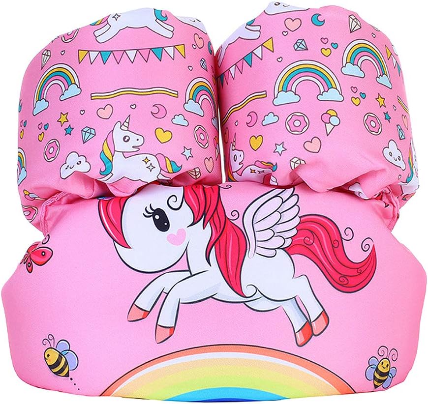 Eccbox Toddler Life Jacket Kids Swim Float Baby Infant Swim Life Vest/Kids Arm Floaties Swimming Floats Vest for Kids 30-55 lbs (Unicorn)
