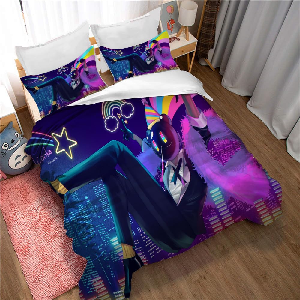 Duvet Cover Cookie Run OvenBreak 2 Pillowcases Home Dormitory Warm Soft Smooth Side Zipper 3 Piece Bedding Set (220x230cm(King),CRO 06)