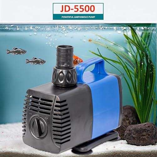 Miniatura 6 de Aqua Dream Bomba sumergible de 1190 GPH (4500LH, 75 W), ultra silenciosa, ajustable, anfibia, interna, externa, para estanque, acuario, pecera,