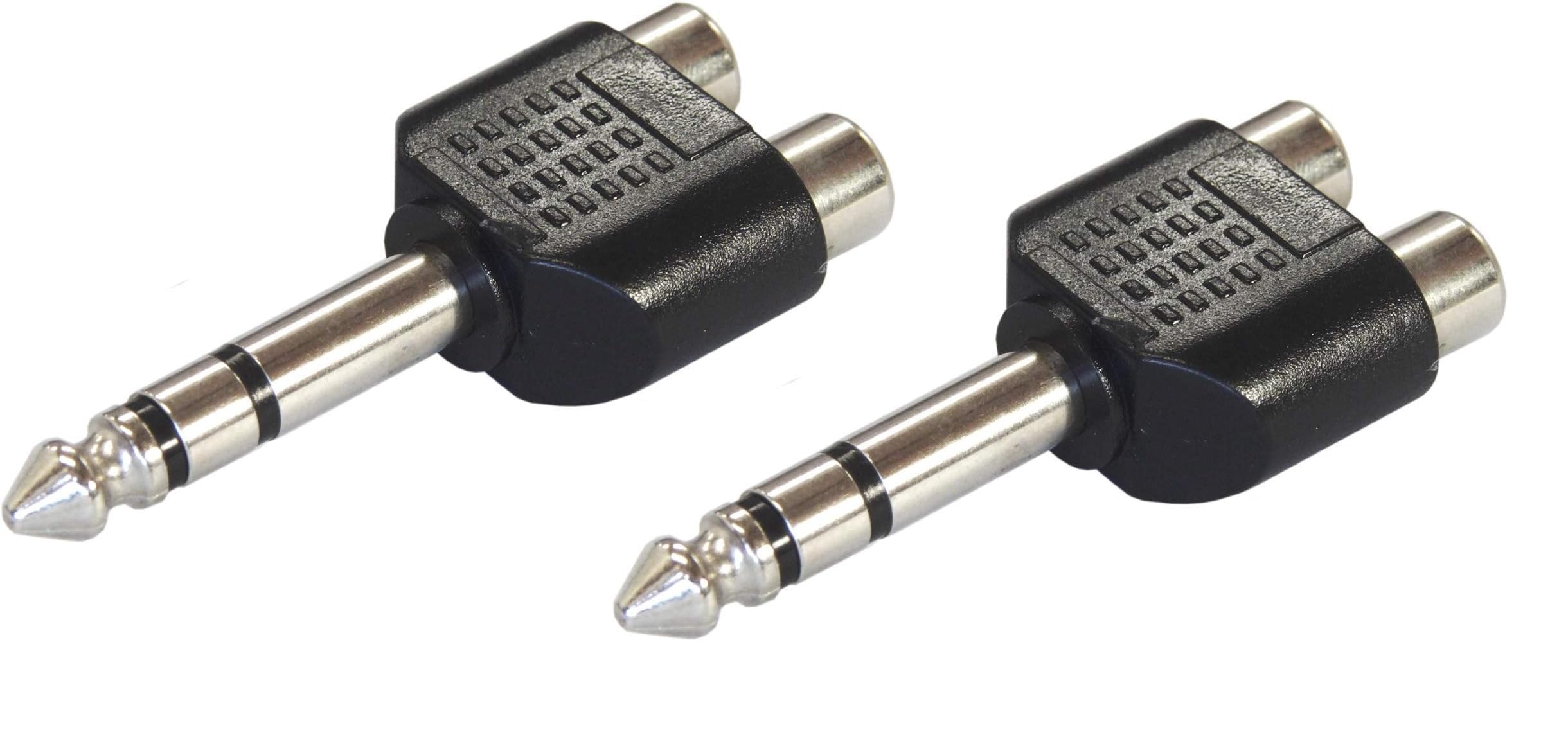 Amazon | フジパーツ RCA/ピンプラグ×2(赤・白) ー 6.3mm ステレオ標準