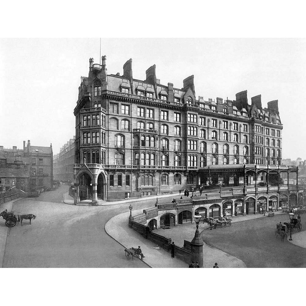 Wee Blue Coo Glasgow St Enoch's Station Scotland Old BW Art Print Poster Wall Decor 12X16 Inch