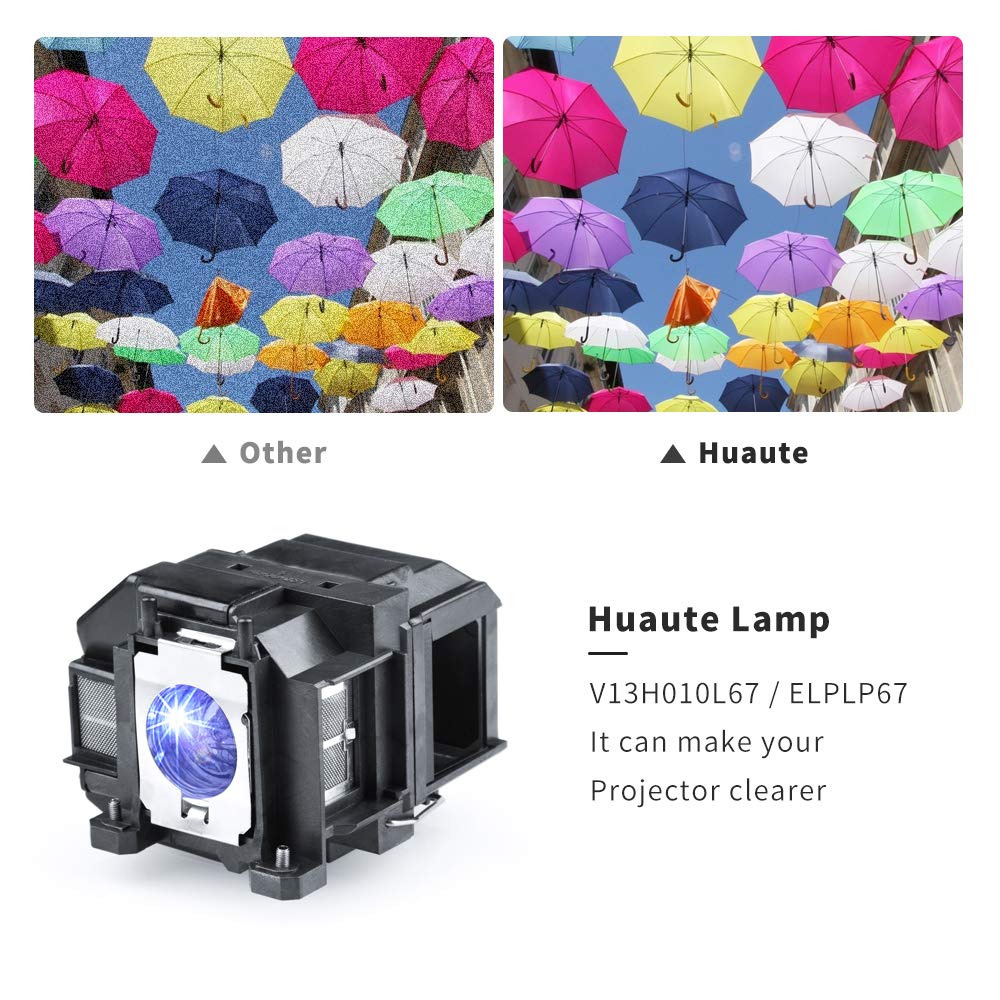 V13H010L67 Lampada per proiettore di ricambio con alloggiamento per ELPLP67 per Epson EB S12 / EB W12 / EX3210 / EX5210 / EX7210 / Powerlite 1221 / Powerlite 1261W / Powrelite X12 / VS315W