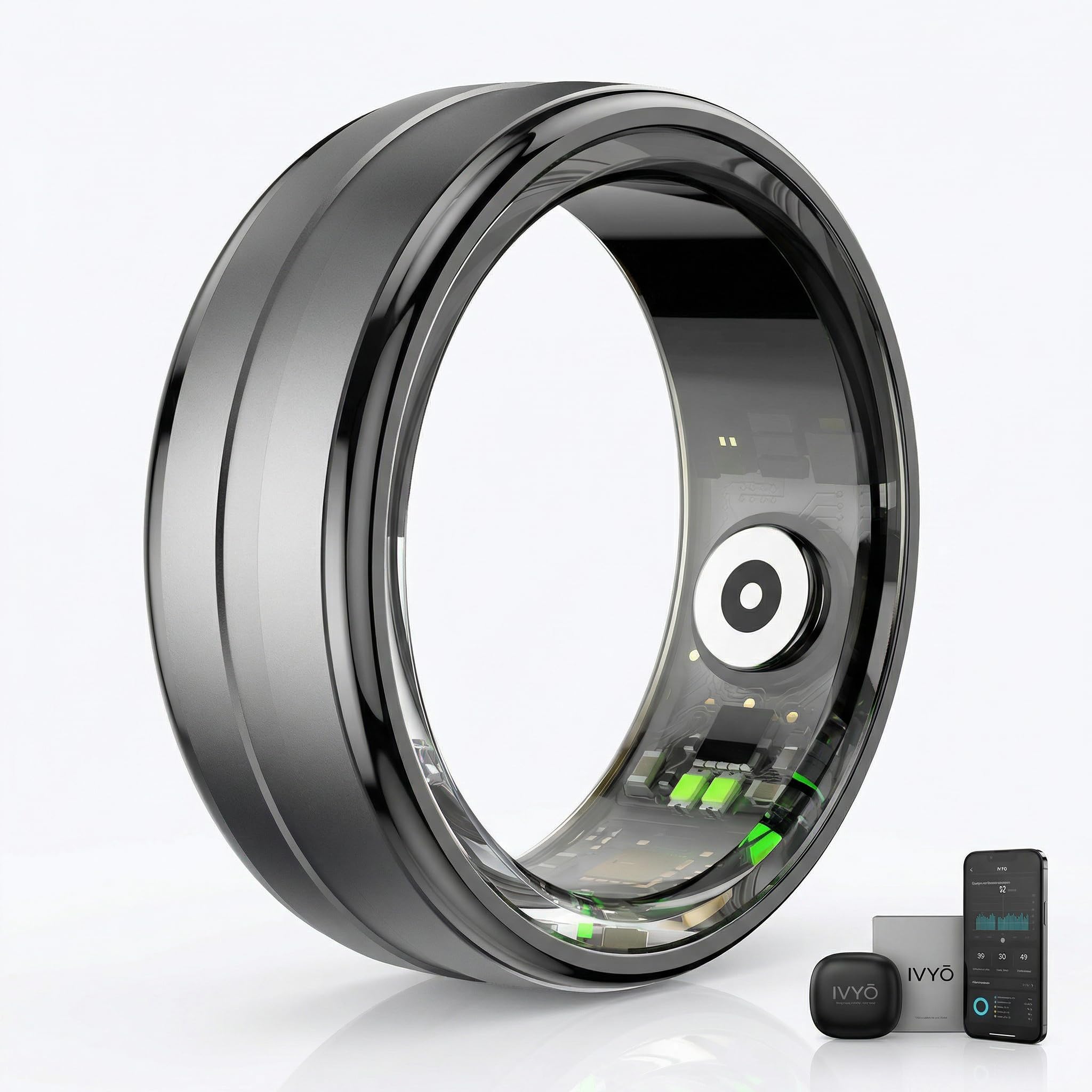 IVYO Smart Ring – Premium Gesundheitsring & Fitness Tracker ohne ABO – 24/7 Messung von Schlaf, Herzfrequenz, HRV, Stress & SpO2 – Ultraleicht, Wasserdicht & 7 Tage Akku