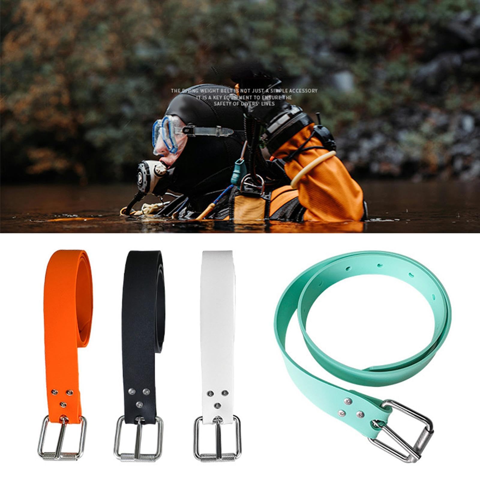 Ceinture de de Plongée Réglable, Accessoires Pratiques, Longueur 130 Cm, avec Boucle en Acier Inoxydable, Ceinture de pour L'apnée Dur