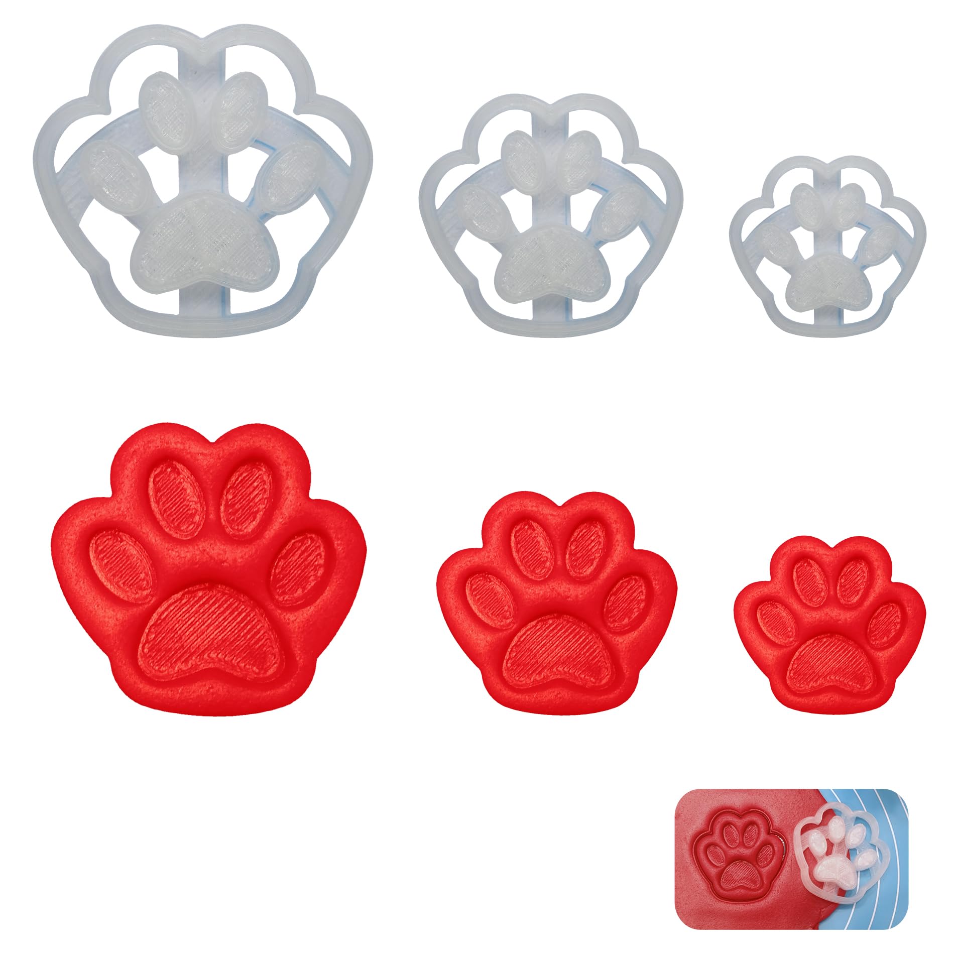 JSA Cute Dog Paw Mini Animal Puppy Pet Treat Food Shape Cookie Fruit Vegetable Sandwich Bread Fondant Biscuit Clay Cake Dough Polymer Cutter Craft Stencil Stamp Jewellery Making Tool