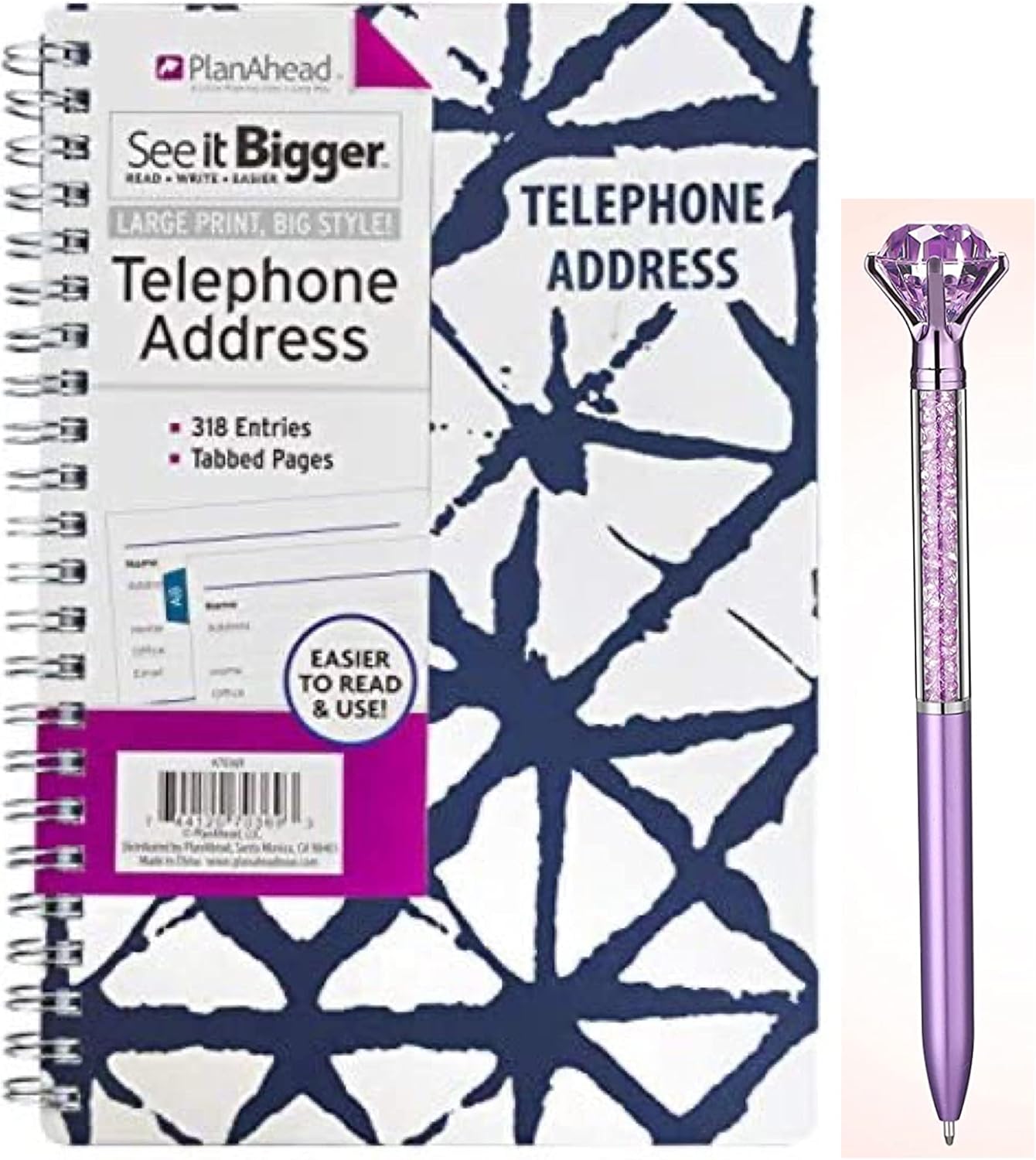See It Bigger Telephone & Address Book with Password Pages