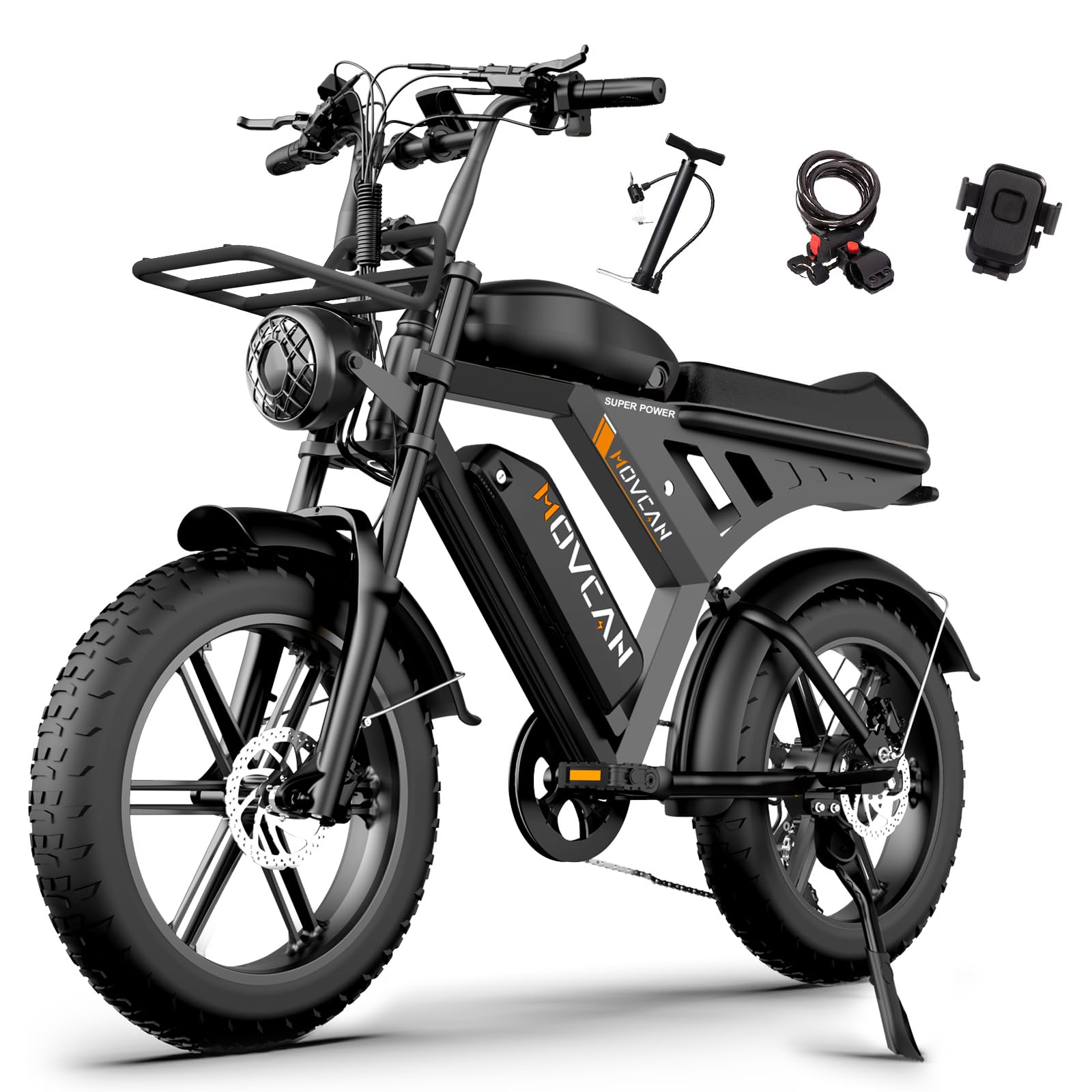 MOVCAN V30MAX V30 Electric Bike for Adults,1500W/1000W Motor, 20" Fat Tire Ebike,32MPH/28MPH 120/70 Miles,31.2/15.6 AH Battery Hydraulic Disc Brake Electric Motorcycle Bike 7 Speed Gear E Dirt Bike