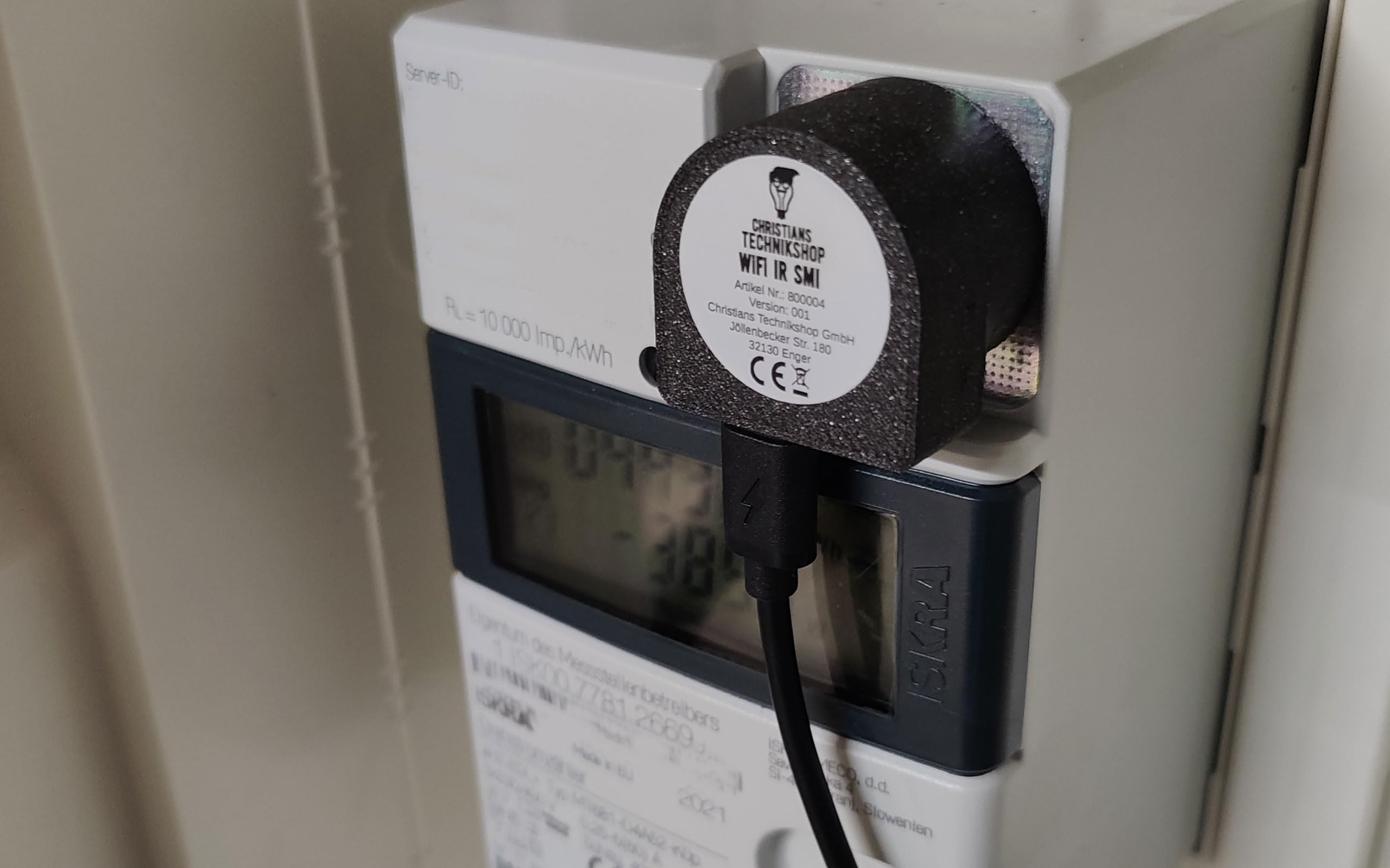 Christians Technikshop WiFi IR SMI V32 – WLAN IR-Lesekopf für Smart Meter (digitale Stromzähler), SML kompatibel, ESP32 mit Tasmota, Smart Home Integration via MQTT, Home Assistant & ioBroker