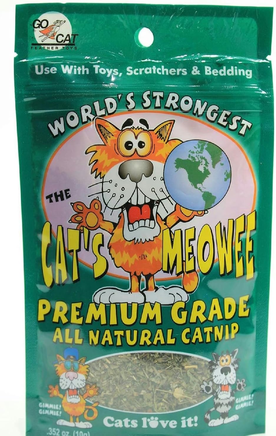 .352 Ounce The Cat's Meowee All Natural Premium Grade Cat Nip (Pack of 3)
