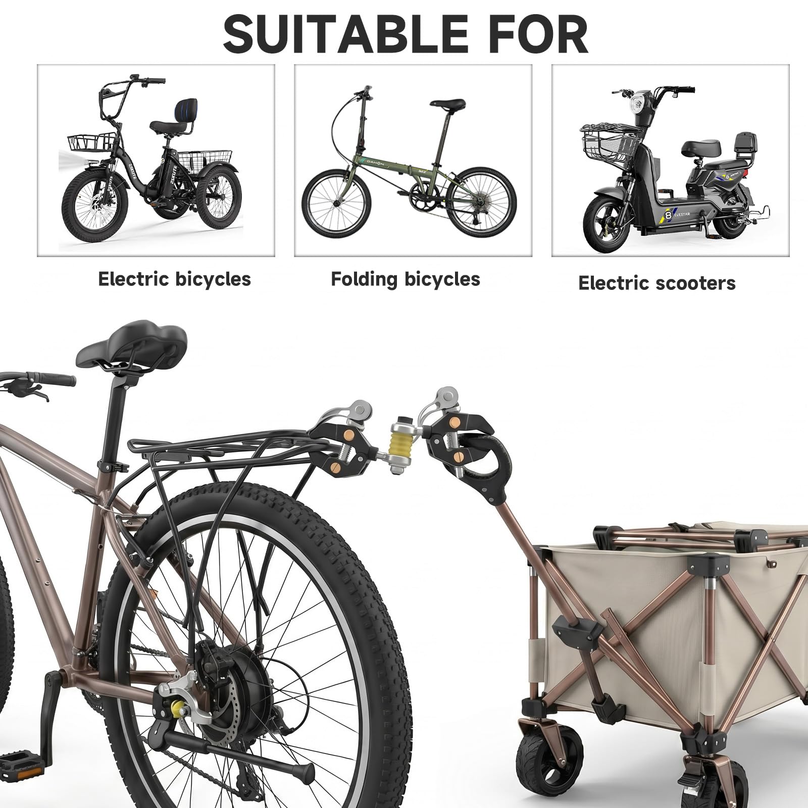 Gancio di traino per bicicletta compatibile con reggisella da 10-45 mm | Portata fino a 40 kg