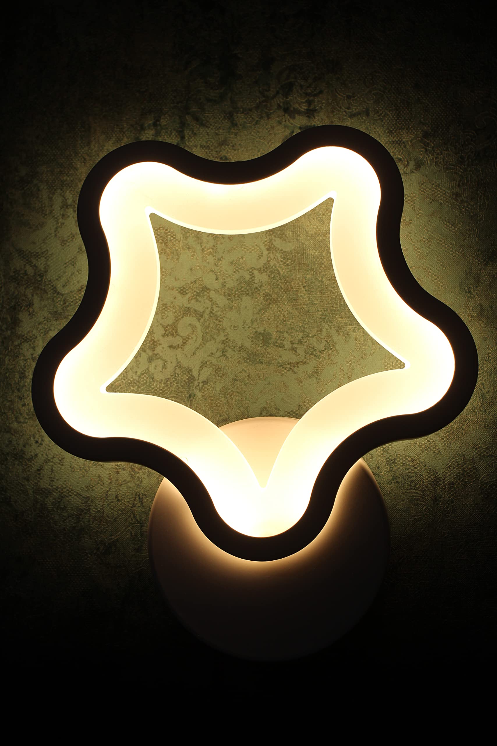 Errol Acrylic White Body Home Decore Led Fancy Wall Light Night Lamp Decorative Lamp Wall Hanging Lights ,Color-Warm White.(Star)