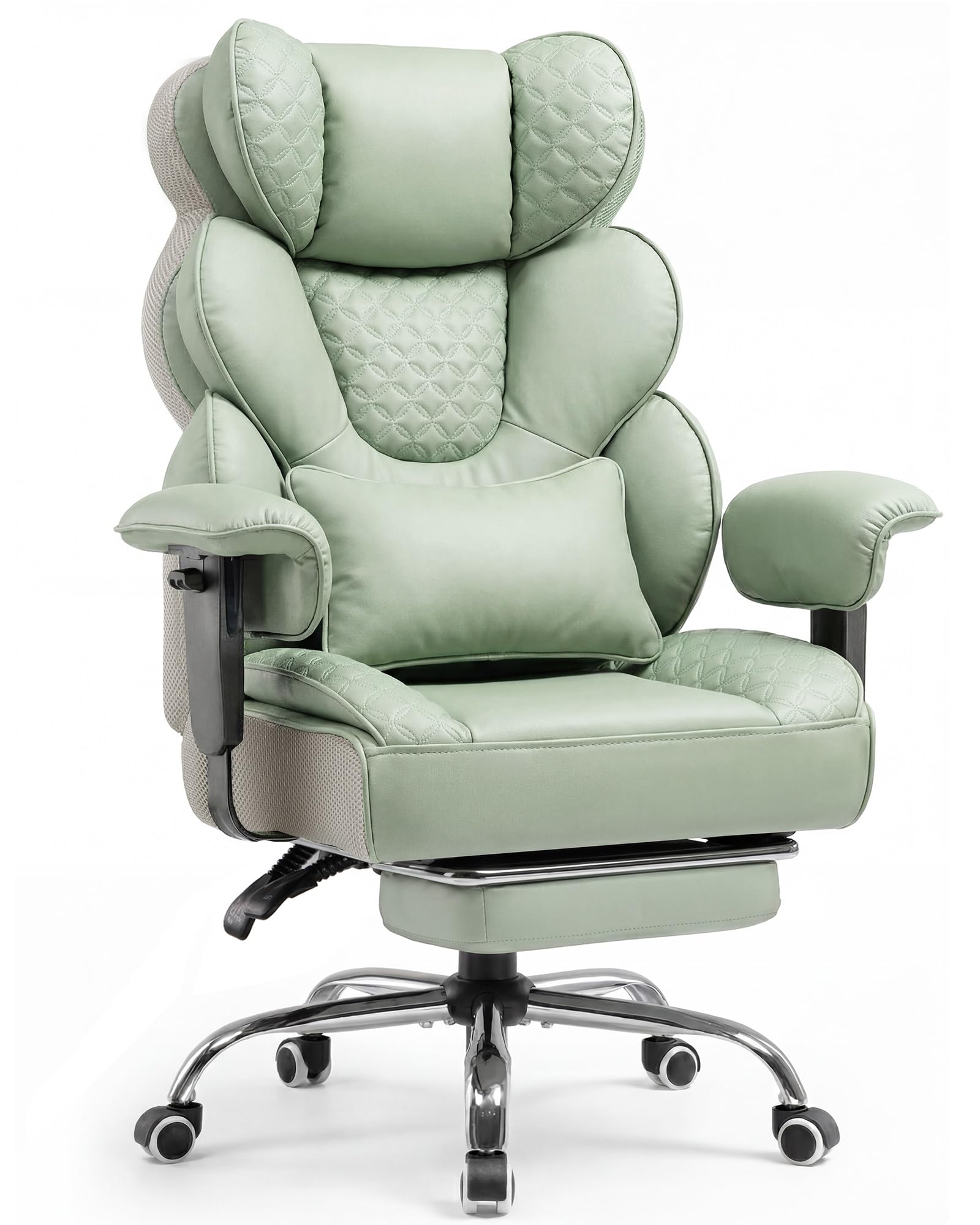 COMHOMA Desk Office Chair, Heavy Duty Executive Office Chair with Footrest Big and Tall Ergonomic High Back PU Leather Swivel Reclining Computer Chairs for Home