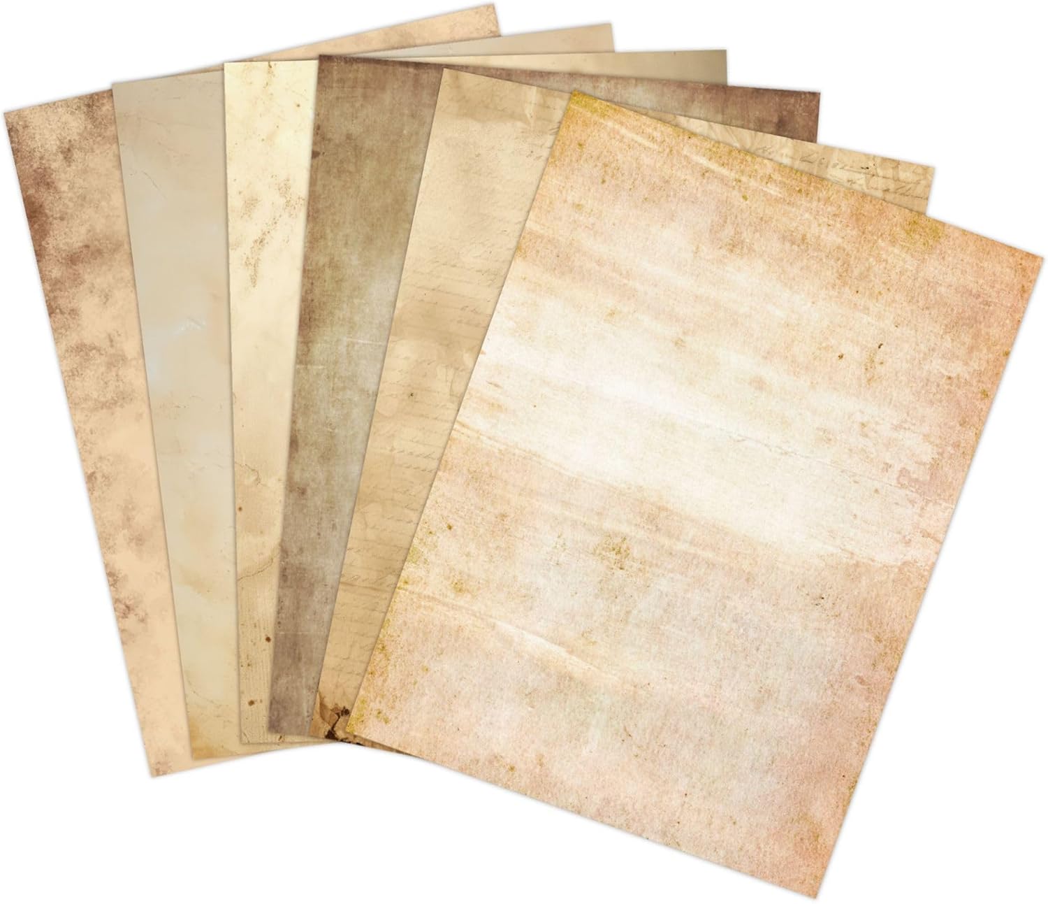 48 Sheets Vintage Antique Printing Paper, 8" x 11" Old