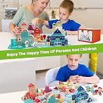 Blocs de construction en bois pour les tout-petits, les enfants Construction de la ville Jouets créatifs avec Alphabet nombre playset, Éducation préscolaire Bloc d'éducation pour les garçons filles Âges 3 4 5 6 (120 Pcs)