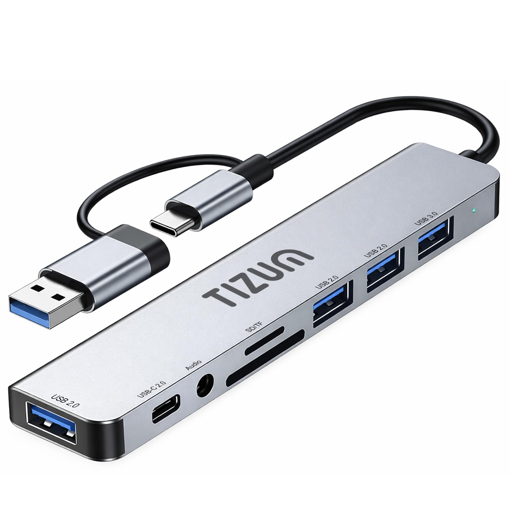 Tizum 8-in-1 USB-A & USB-C HUB with Dual Interface| USB 3.0