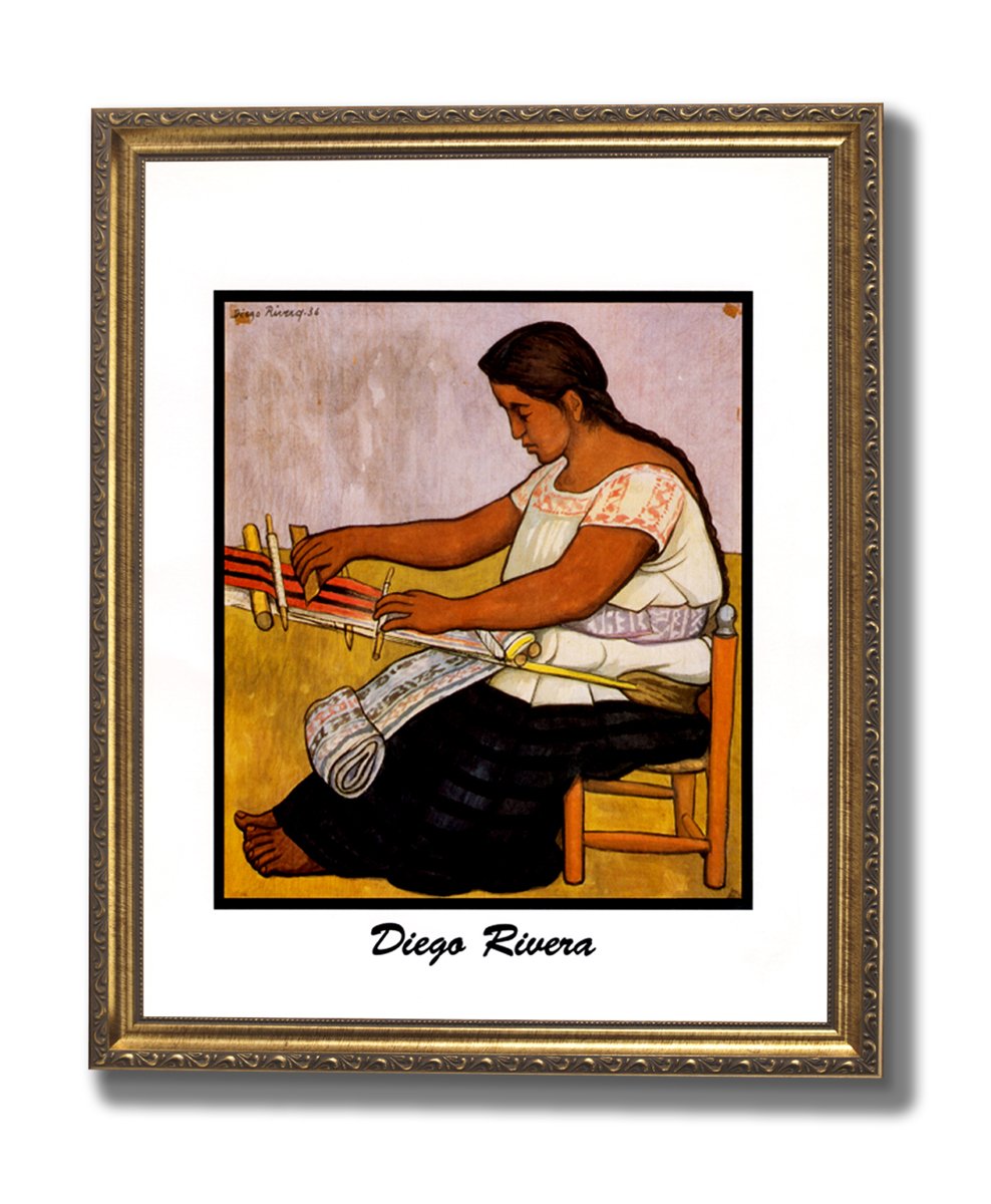 Amazon.com: Diego Rivera Tejedora Mexican Woman Weaving Art Print