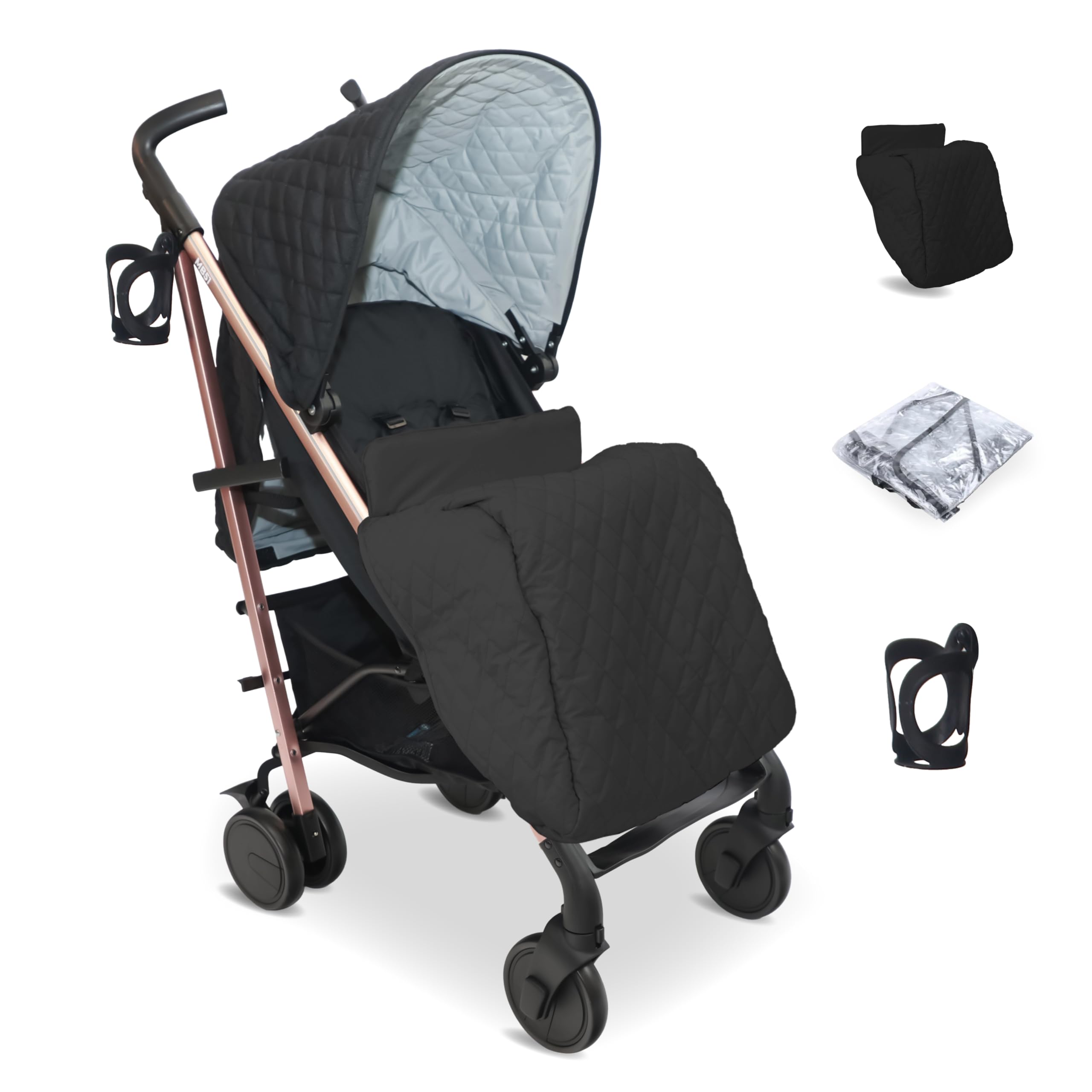 My Babiie MB51 Stroller – from Birth to 4 Years (22kg), Lightweight, Umbrella Fold, Travel Buggy for Toddlers, Pushchair Includes Footmuff, Cup Holder, Rain Cover - Black Leopard — view 14