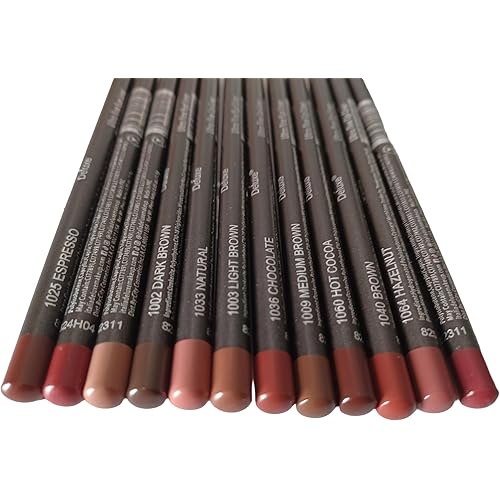 12pc Ultra Fine Lip &Eye Liner Brown Set
