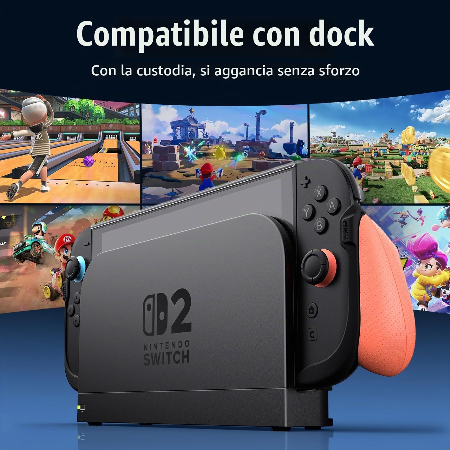 Savage Raven by Skull & Co. FissionGrip Bundle (Carrying Case included): Dockable Split Protective Case for Nintendo Switch 2 (2025), Slim PC Shell with Detachable Grip Cover- Black