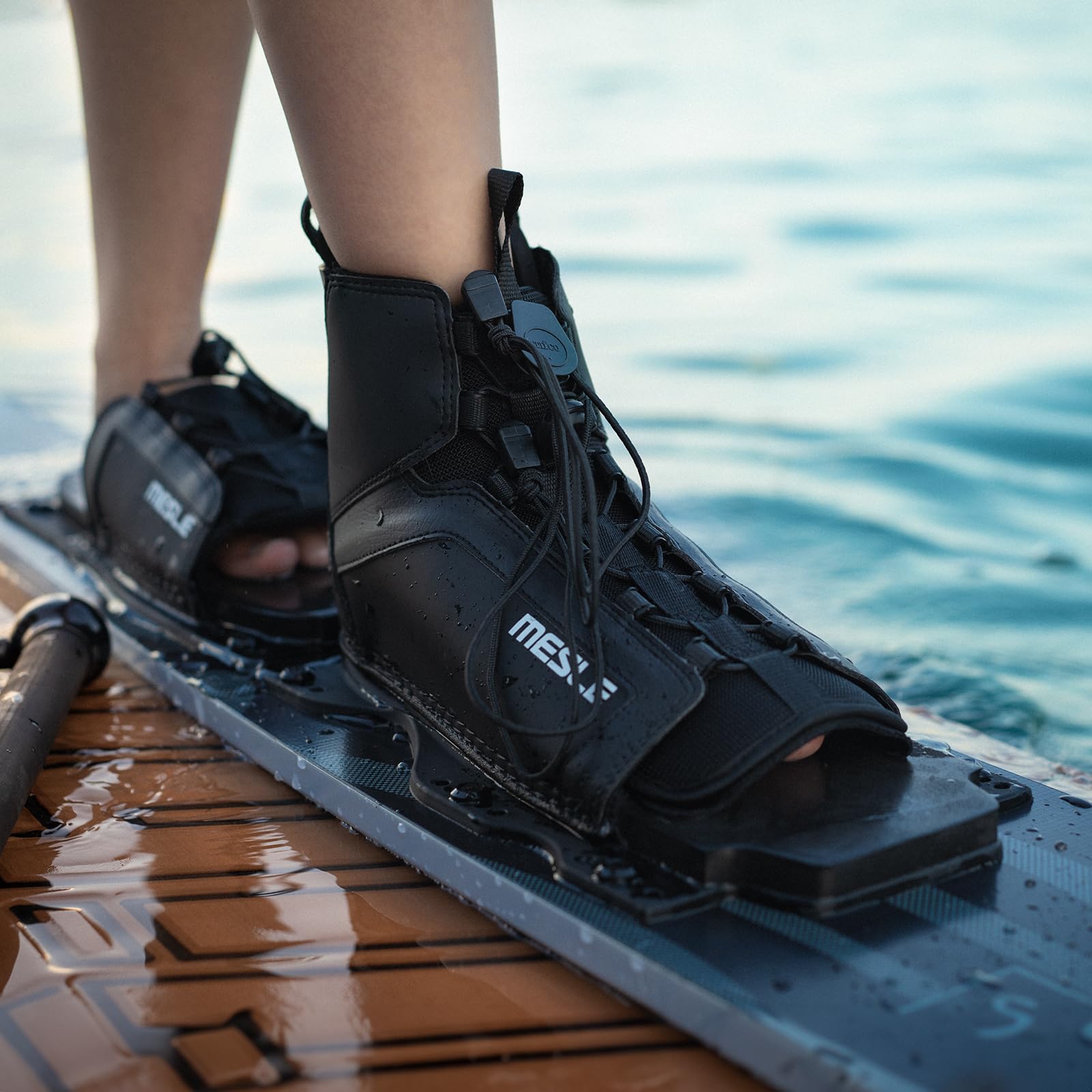 Mesle Wasser-Ski Bindung B6, Slalom Mono-Ski Bindung, Front-Boot, One-Size, schwarz