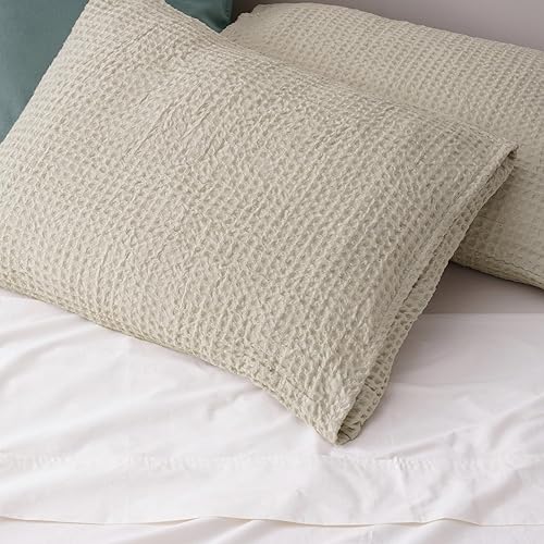 Miniatura 6 de PHF Fundas de almohada ultra suaves con tejido de gofre, sin relleno, paquete de 2 fundas de almohada de 20 x 26 pulgadas, fundas de almohada